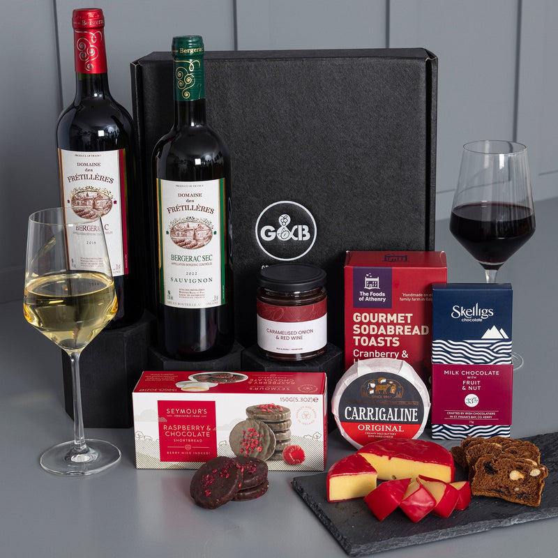 Gourmet Selection Box with red and white wine - Grape & Bean