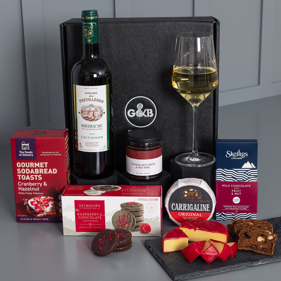 Gourmet Selection Box with white wine - Grape & Bean
