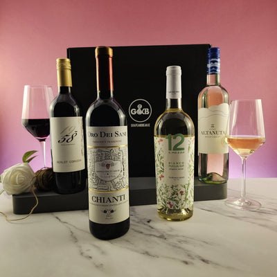 Italian Wine Gift Selection - 4 bottles - Grape & Bean