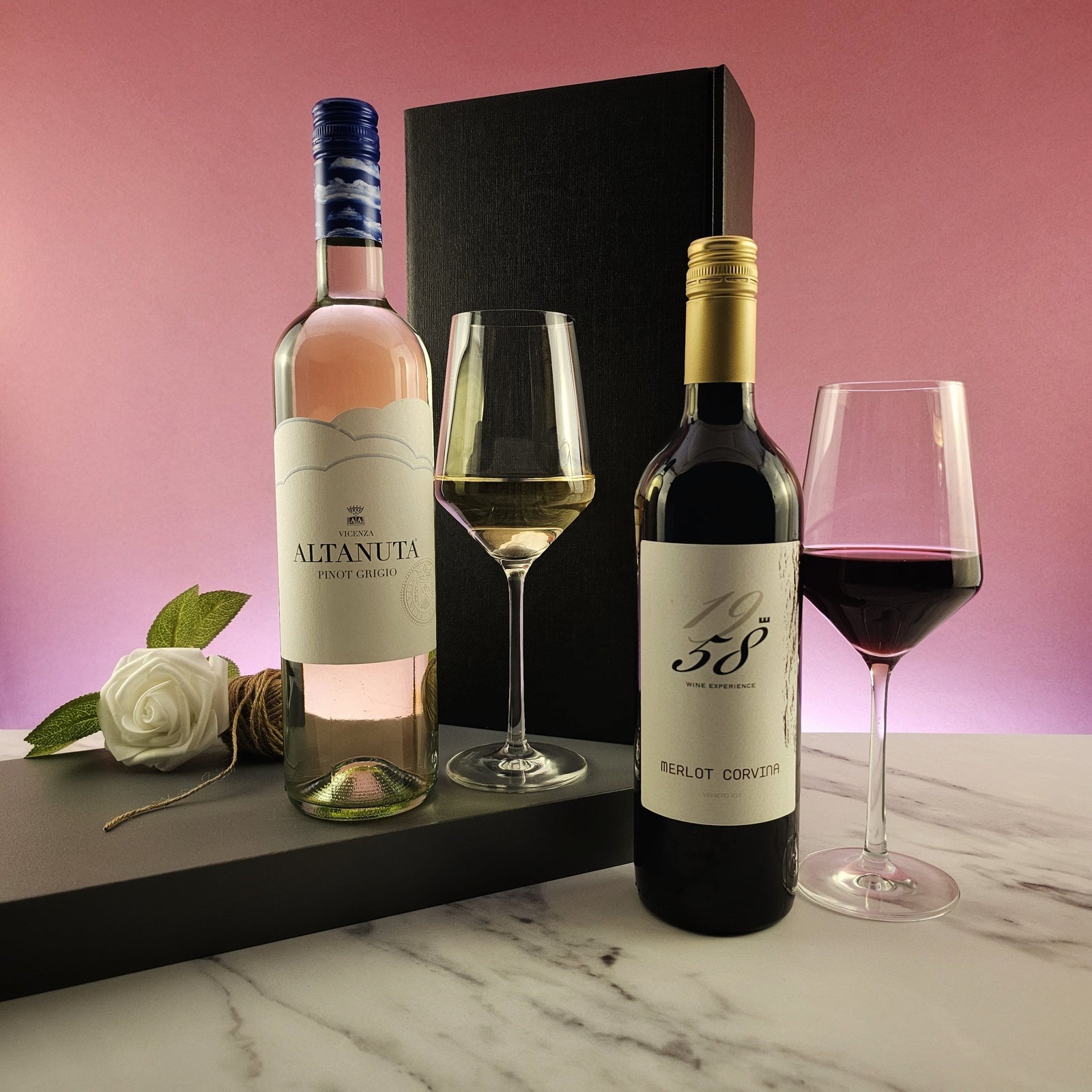 Lake Garda Italian Wine Gift - 2 bottles - Grape & Bean