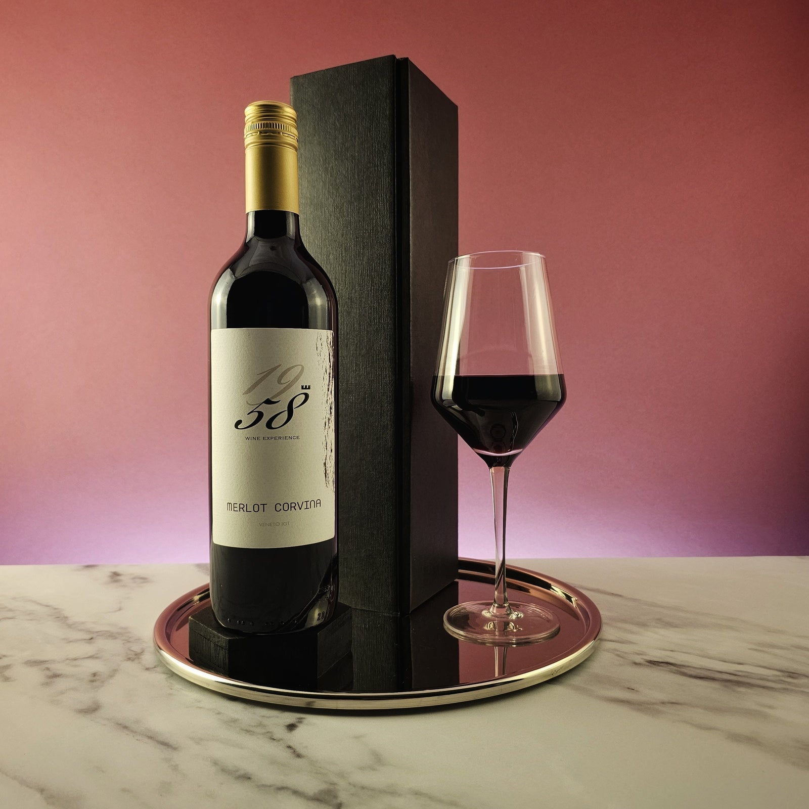 Lake Garda Italy Castelnuovo 1958 Merlot Corvina Wine Gift Pack - Grape & Bean