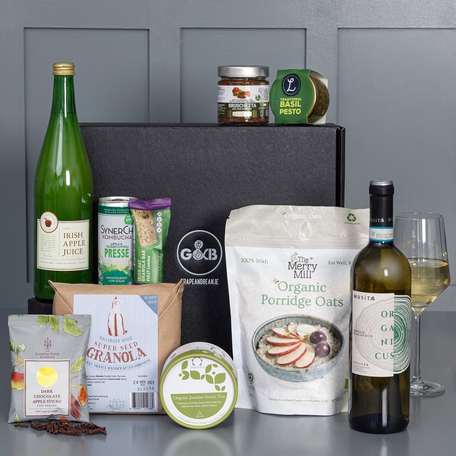 Luxury Taste Great, Feel Great Hamper with Organic White Wine - Grape & Bean