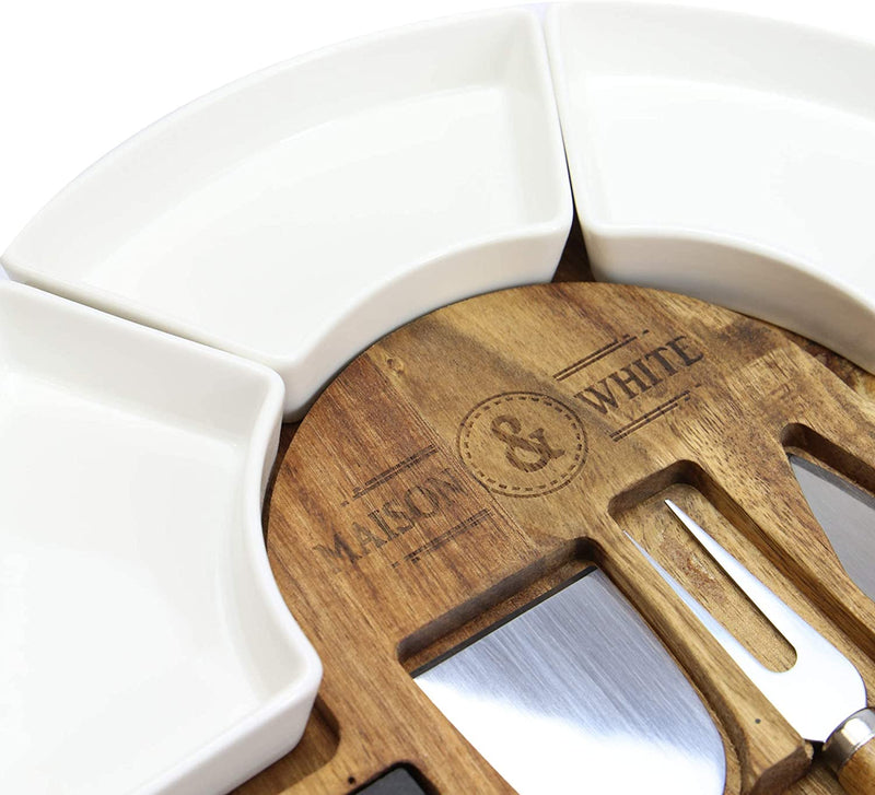 Maison & White Cheese Board with bowls and knife set - Grape & Bean
