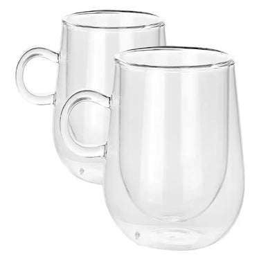Maison & White Glass Coffee Mug Set 2x350ml - Grape & Bean
