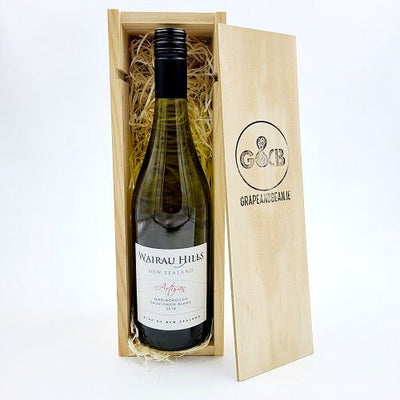 Marlborough NZ Sauvignon Blanc Wooden Gift Box - Grape & Bean