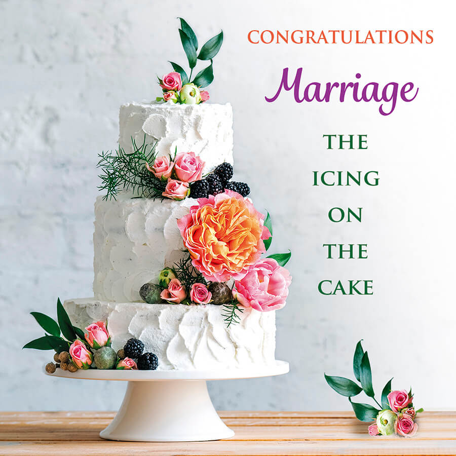 Marriage, the icing on the cake - Wedding Day Card - Grape & Bean