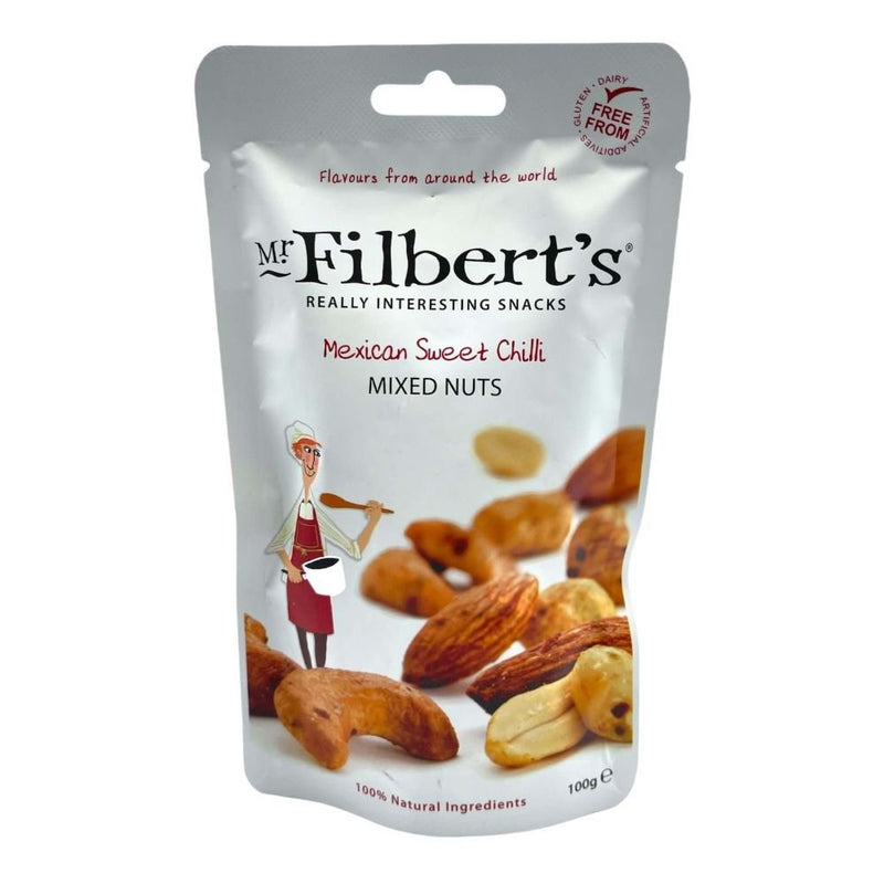 Mr Filberts Mexican Sweet Chilli Mixed Nuts 100g - Grape & Bean