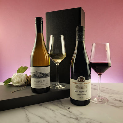 New Zealand Sauvignon Blanc and Pinot Noir Red Wine Gift - 2 bottles - Grape & Bean