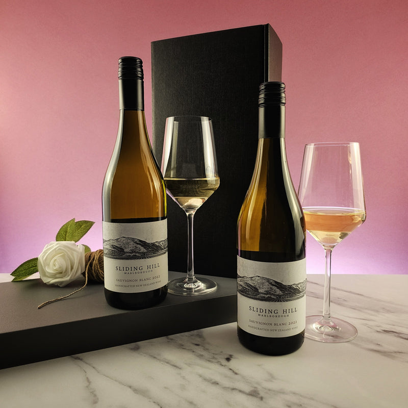 New Zealand Sauvignon Blanc White Wine Gift - 2 bottles - Grape & Bean