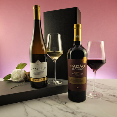 Portugal Douro Red and Vinho Verde White Wine Gift - 2 bottles - Grape & Bean