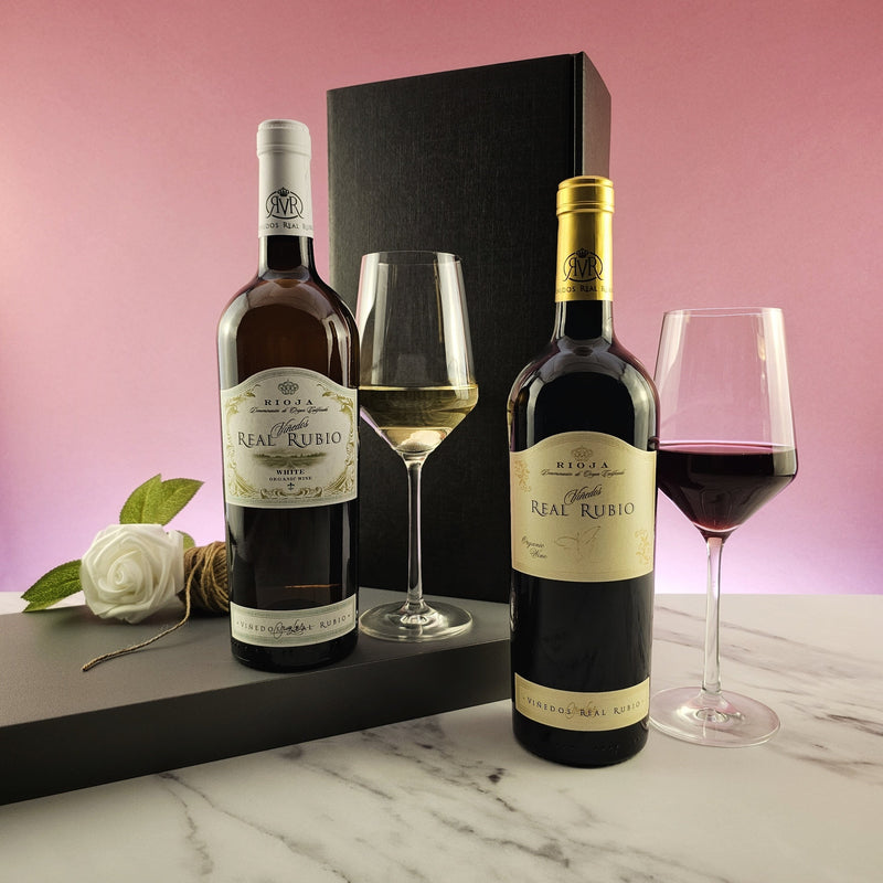 Rioja Organic Red and White Wine Gift - 2 bottles - Grape & Bean