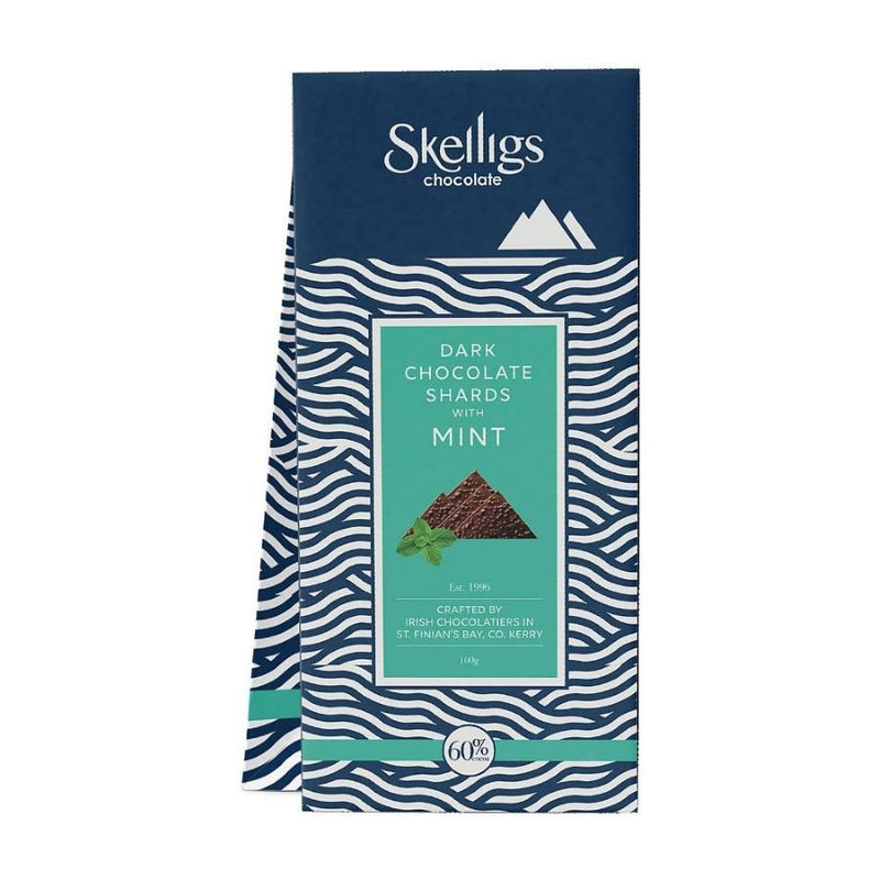 Skelligs Dark Chocolate Shards Mint 150g - Grape & Bean