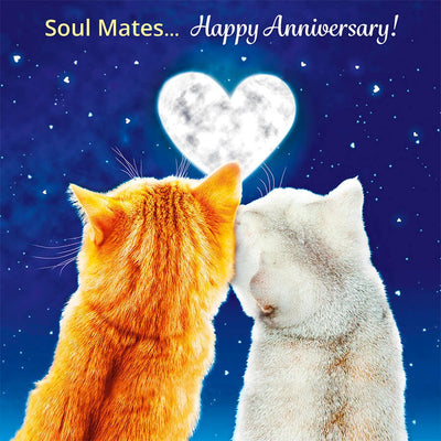 Soul Mates - Happy Anniversary Card - Grape & Bean