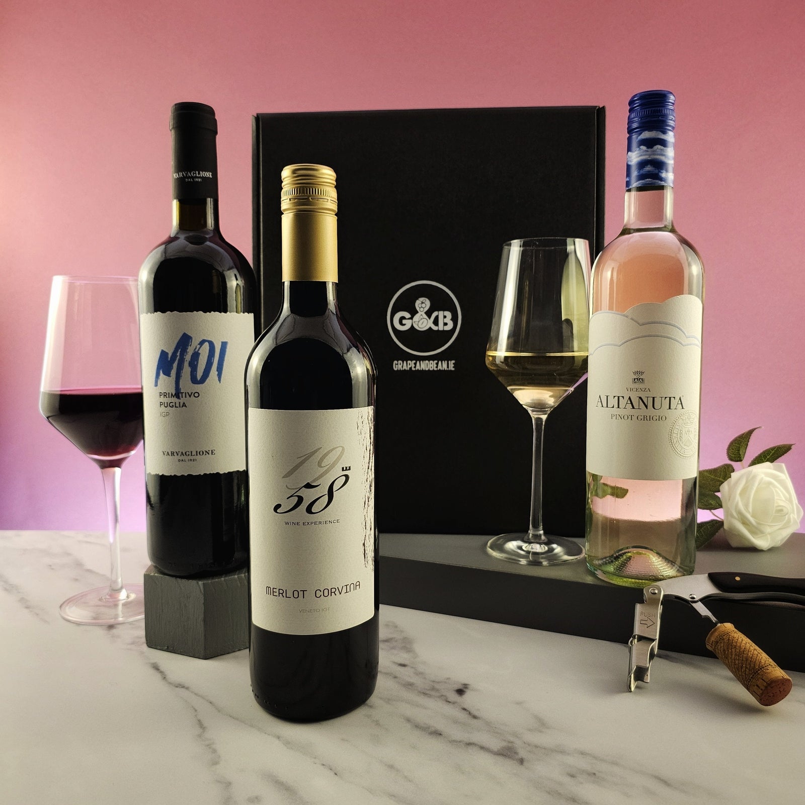 Super Value Wine Selection 2 Red and 1 White - 3 bottles - Grape & Bean
