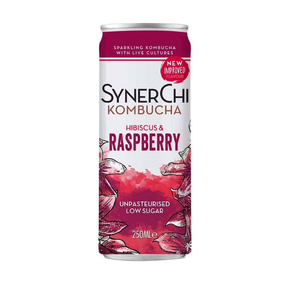 Synerchi Raspberry Synerchi Hibiscus & Raspberry Kombucha 250ml – Grape & Bean