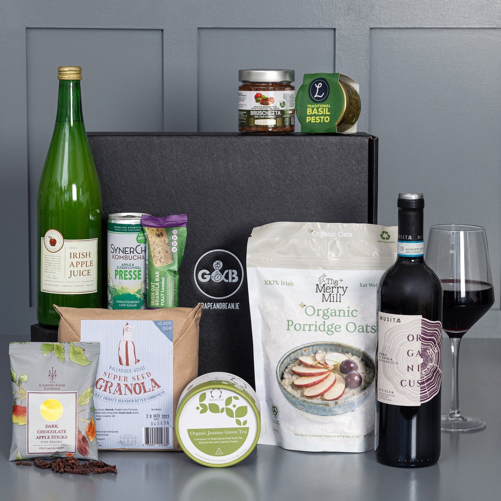 Taste Great, Feel Great Hamper with Organic Red Wine - Grape & Bean