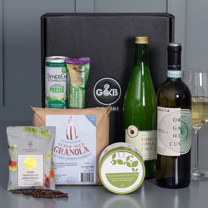 Taste Great, Feel Great Hamper with Organic White Wine - Grape &amp; Bean