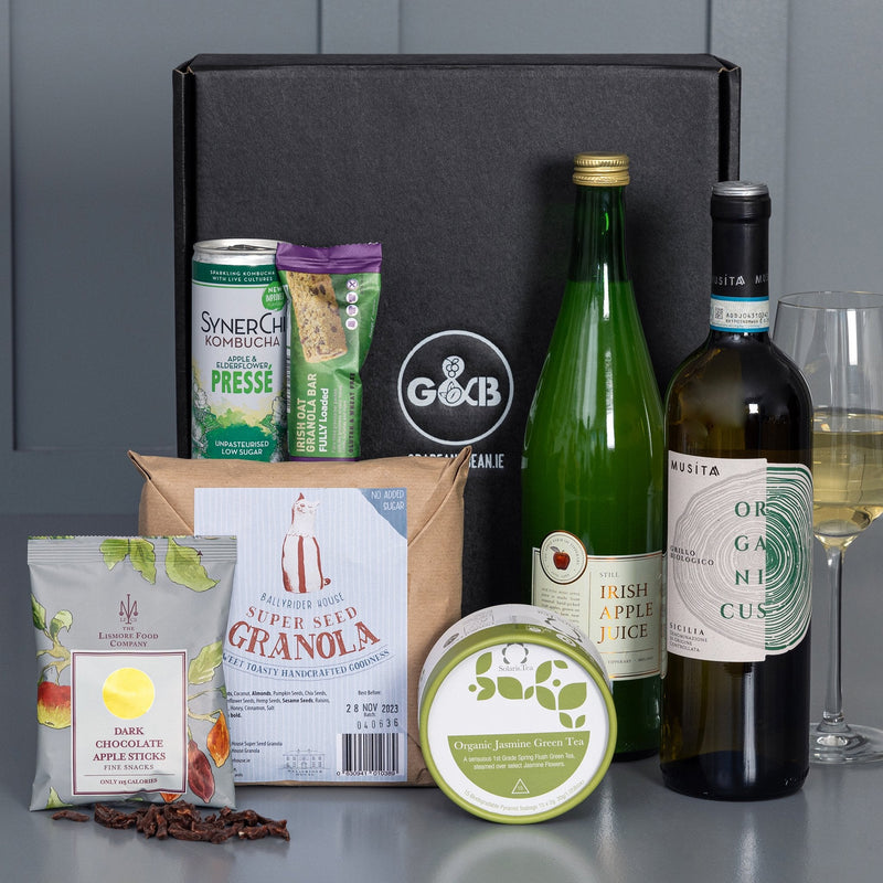 Taste Great, Feel Great Hamper with Organic White Wine - Grape & Bean