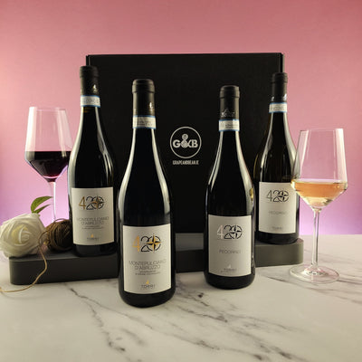 Torri Cantine Italian Organic Wine Gift Box - 4 bottles - Grape & Bean