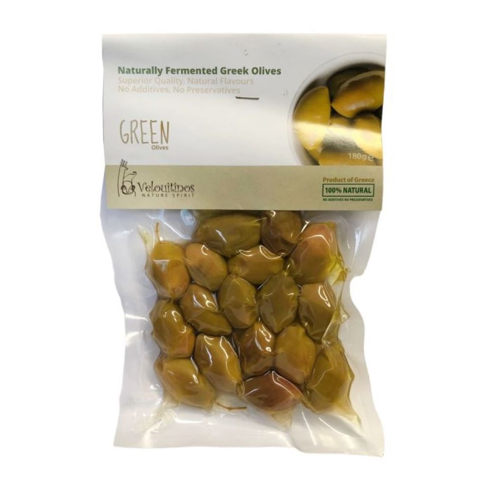 Velouitinos Organic Green Olives - Grape & Bean