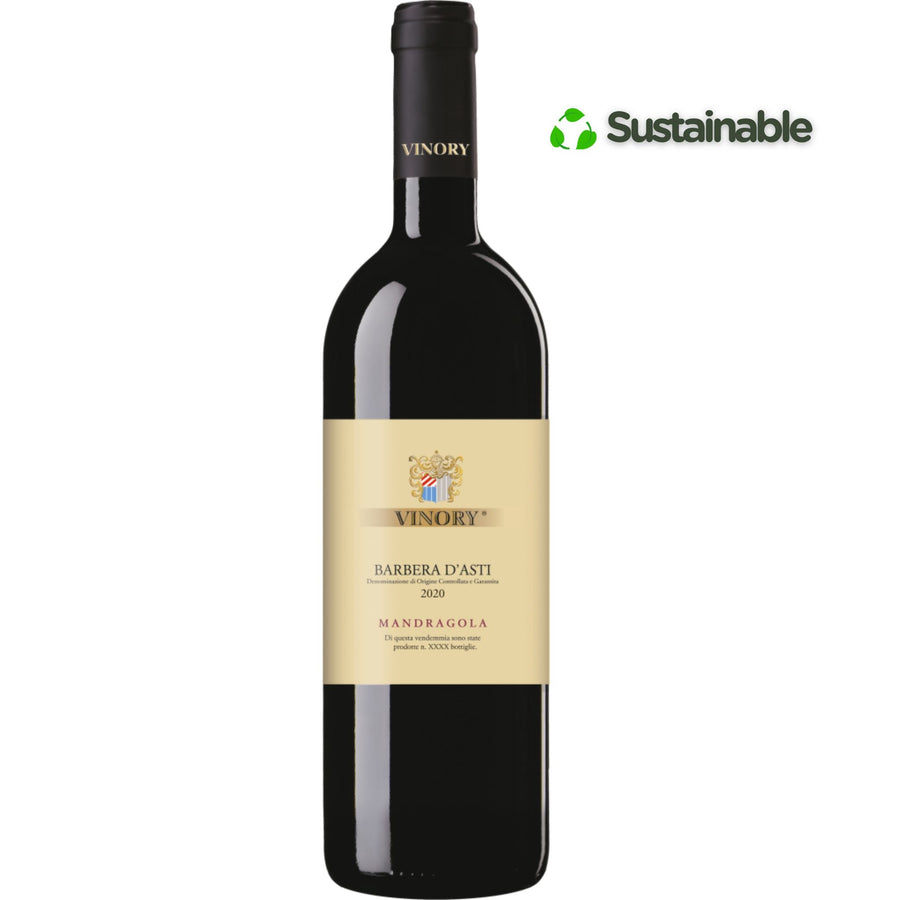 Vinory Barbera D'Asti Mandragola Piemonte Italy - Grape & Bean