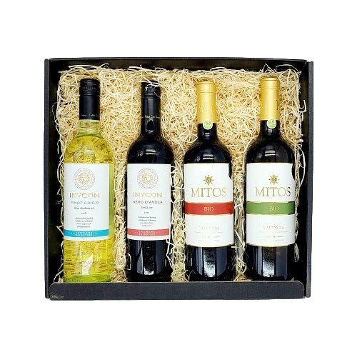 Wine Lovers Red & White 4 Bottle Gift Pack - Grape & Bean
